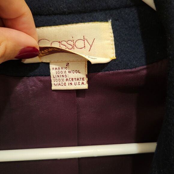 Oversized Cassidy Navy Wool Coat - Picture 3 of 4